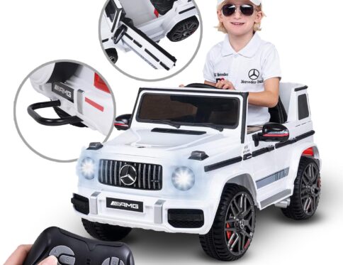 Mașină electrică pentru copii Mercedes AMG G63 W463, frânare automată, 3-6 km/h, lumini LED, telecomandă
