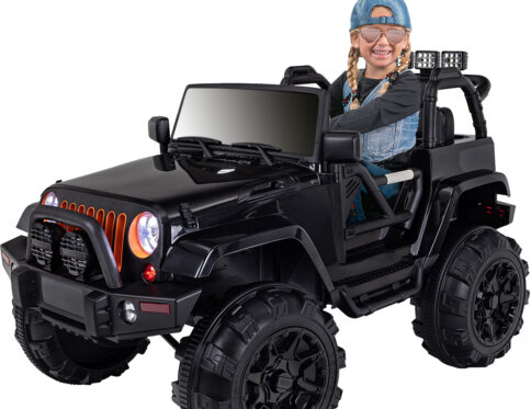 Mașină electrică, Jeep Adventure, pentru copii, 70 wați, telecomandă, lumini LED, frânare automată, amortizoare