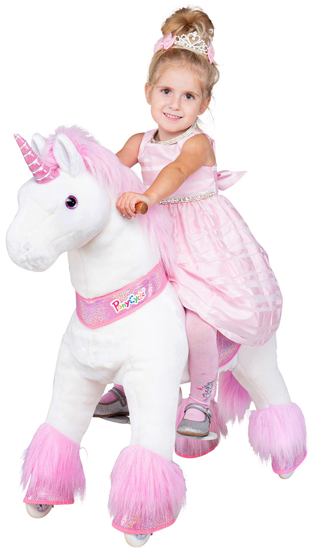 Unicorn, pluș, pe roți, Steaua Shooting, Mic. 3 – 5 Ani